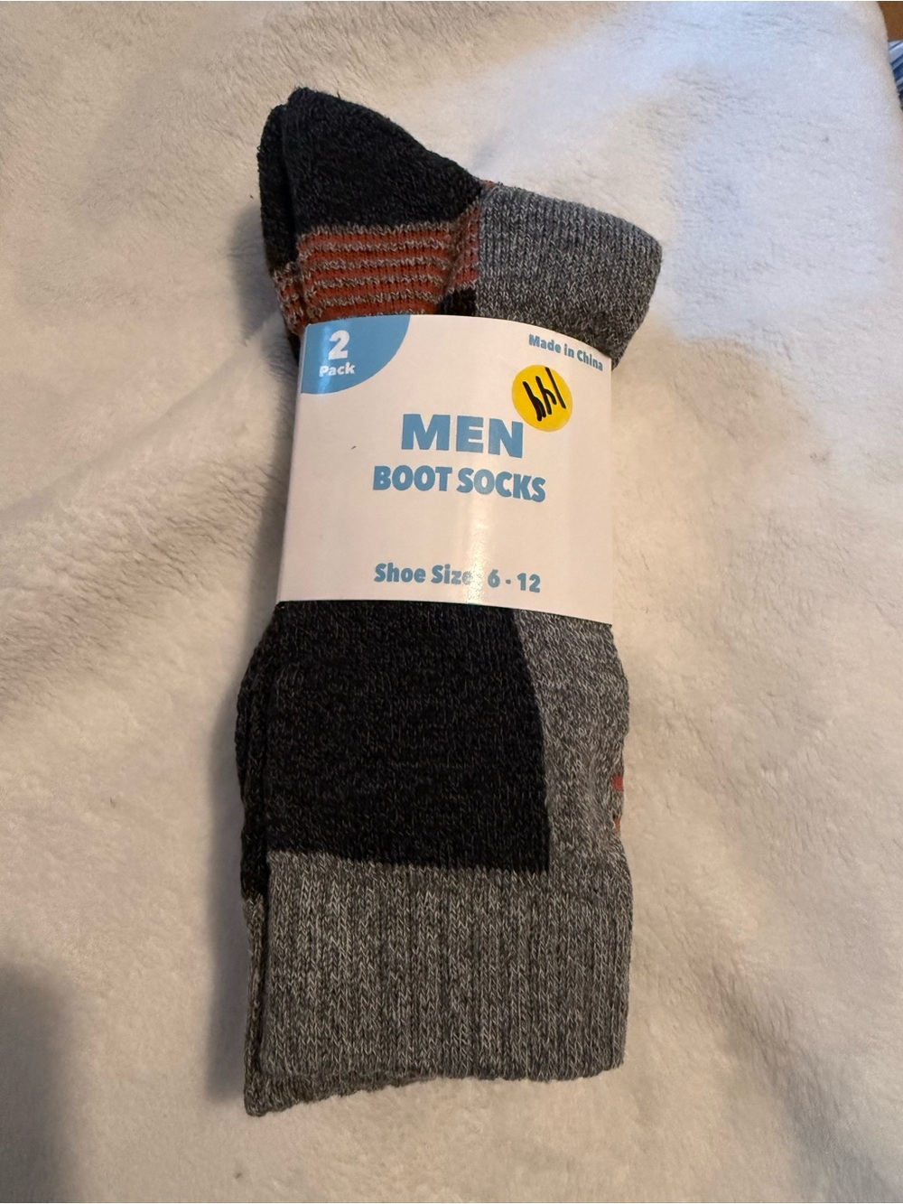 Men's Gray & Black Boot Socks - 2 Pack
